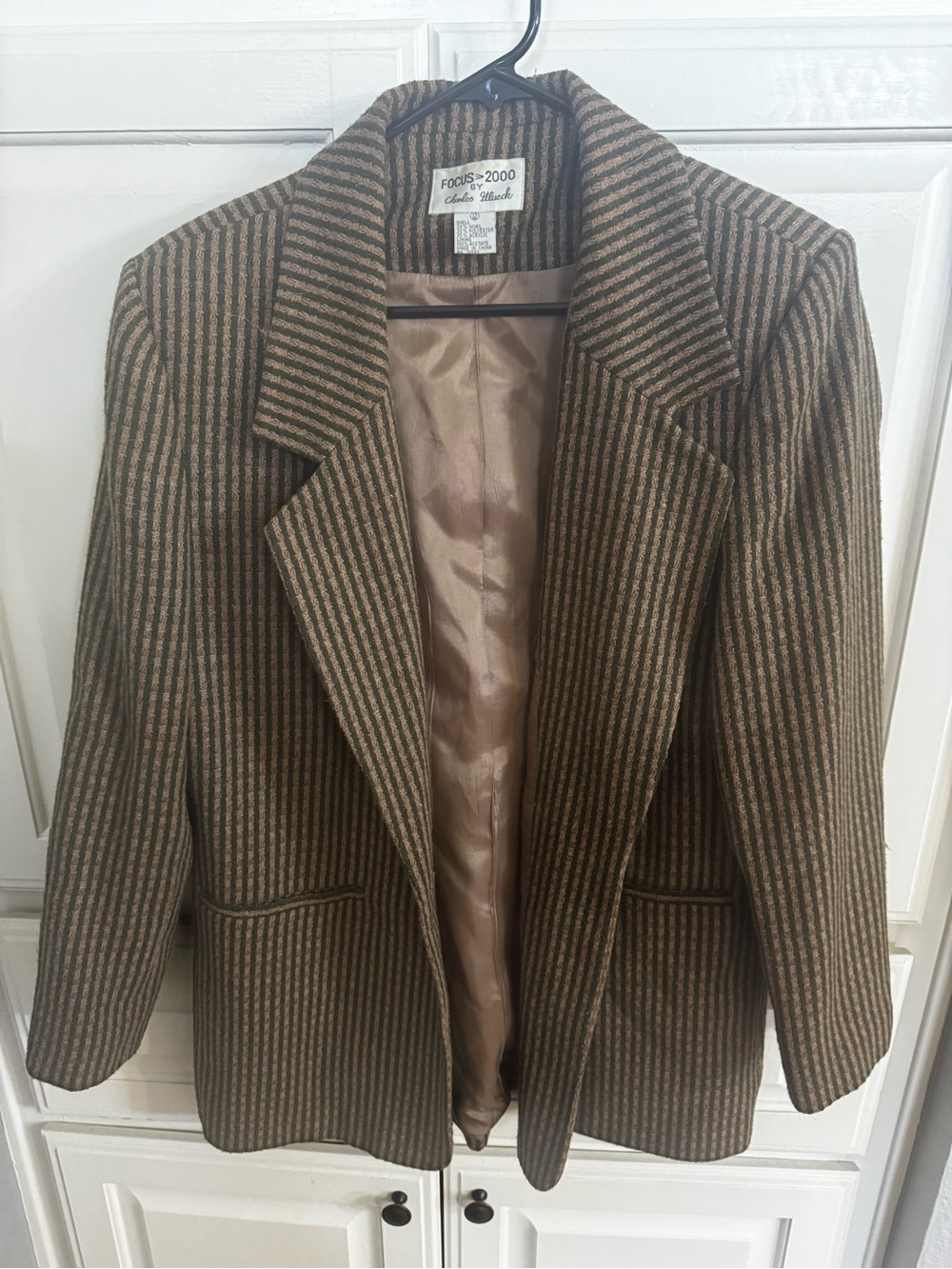 Focus 2000 Women's Brown Striped Blazer